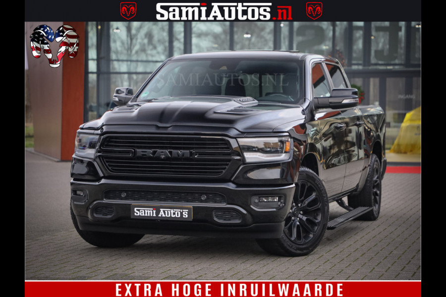 Dodge Ram 1500 Black Sport | Hemi 5.7 V8 | Luchtvering | 360 Camera | Panorama Dak | 4x4 Crew Cab | Dubbele cabine 5 persoons | Grijskenteken |