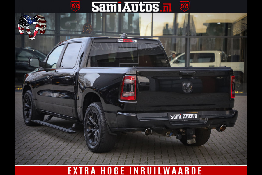 Dodge Ram 1500 Black Sport | Hemi 5.7 V8 | Luchtvering | 360 Camera | Panorama Dak | 4x4 Crew Cab | Dubbele cabine 5 persoons | Grijskenteken |
