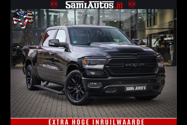 Dodge Ram 1500 Black Sport | Hemi 5.7 V8 | Luchtvering | 360 Camera | Panorama Dak | 4x4 Crew Cab | Dubbele cabine 5 persoons | Grijskenteken |