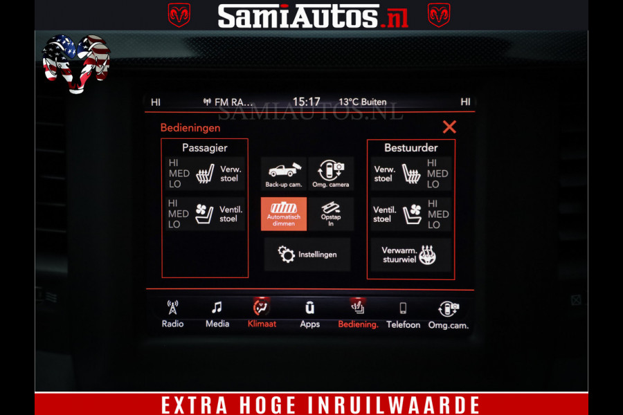 Dodge Ram 1500 Black Sport | Hemi 5.7 V8 | Luchtvering | 360 Camera | Panorama Dak | 4x4 Crew Cab | Dubbele cabine 5 persoons | Grijskenteken |