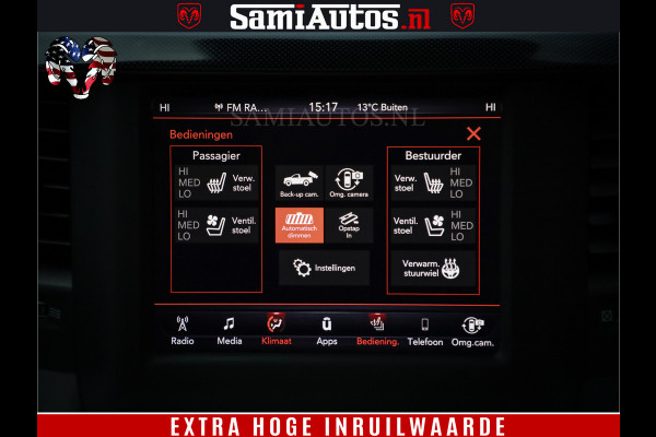 Dodge Ram 1500 Black Sport | Hemi 5.7 V8 | Luchtvering | 360 Camera | Panorama Dak | 4x4 Crew Cab | Dubbele cabine 5 persoons | Grijskenteken |