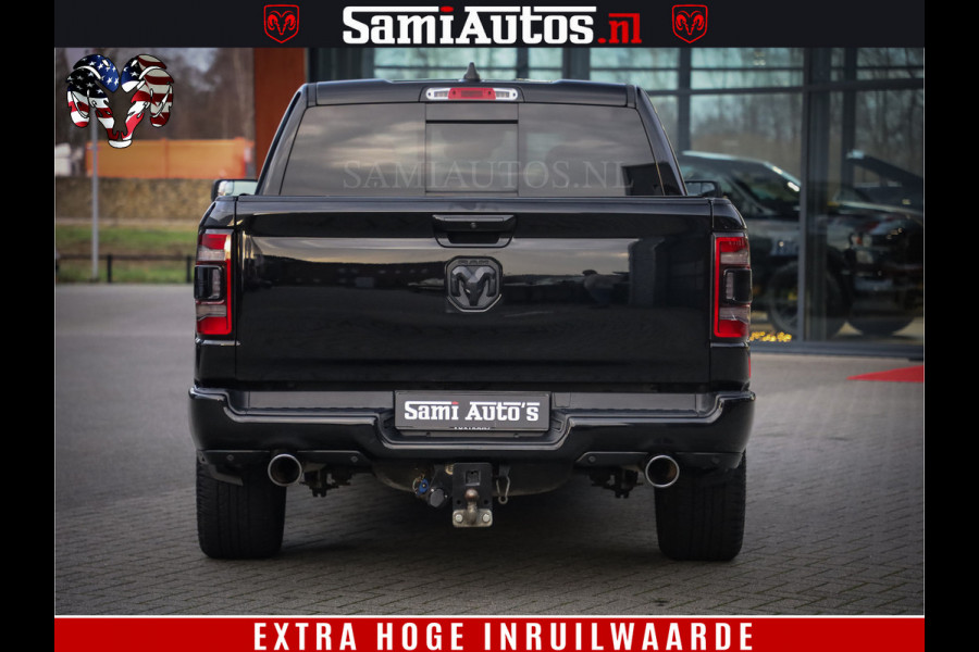 Dodge Ram 1500 Black Sport | Hemi 5.7 V8 | Luchtvering | 360 Camera | Panorama Dak | 4x4 Crew Cab | Dubbele cabine 5 persoons | Grijskenteken |