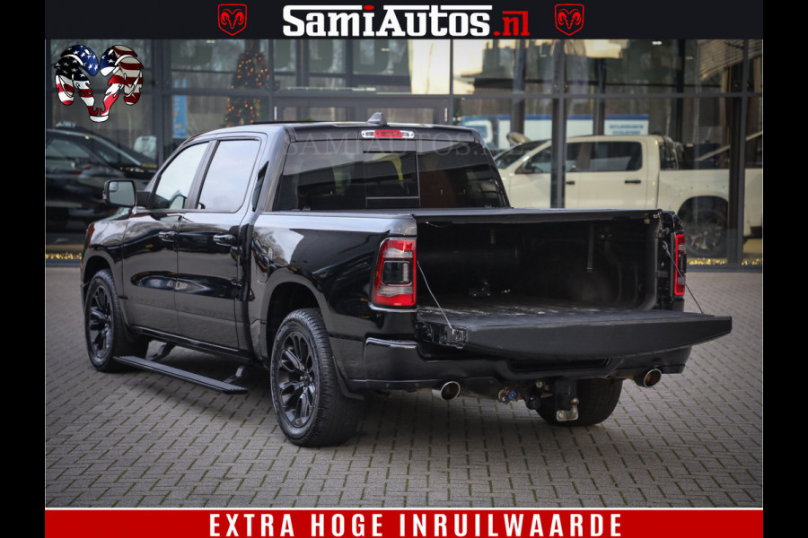 Dodge Ram 1500 Black Sport | Hemi 5.7 V8 | Luchtvering | 360 Camera | Panorama Dak | 4x4 Crew Cab | Dubbele cabine 5 persoons | Grijskenteken |