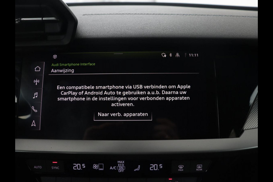 Audi A3 35 TFSI S edition | Carplay | Sportstoelen | Full LED | Navigatie | Half leder | Virtual Cockpit | Climate control | Parkeerhulp | Cruise control | Bluetooth | DAB | Sportstuur