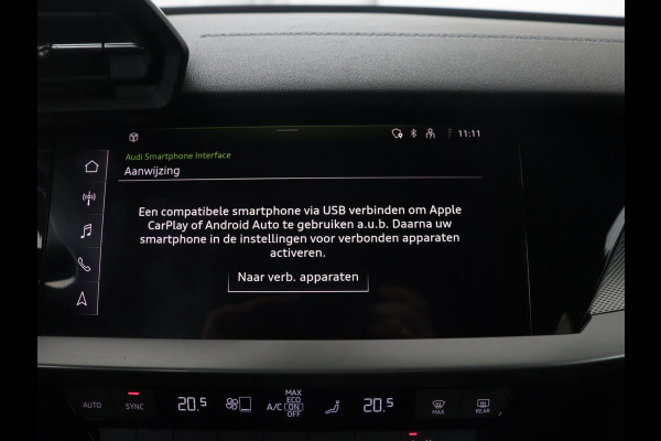 Audi A3 35 TFSI S edition | Carplay | Sportstoelen | Full LED | Navigatie | Half leder | Virtual Cockpit | Climate control | Parkeerhulp | Cruise control | Bluetooth | DAB | Sportstuur