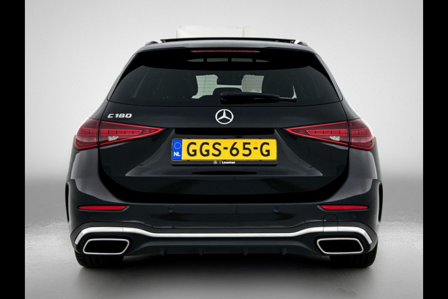 Mercedes-Benz C-Klasse Estate 180 Star Edition AMG Panoramadak elct. | 5 spaaks licht metalen velgen | Naviagtie | parking support met camera achter\| Inclusief 24 maanden Mercedes-Benz Certified garantie voor Europa.