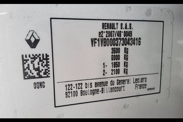 Renault Master 165.35 MET GESLOTEN LAADBAK & ACHTERDEUREN - EURO 6 - V-38-NBT