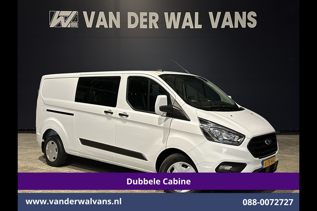 Ford Transit Custom 2.0 TDCI 131pk L2H1 Dubbele Cabine Euro6 Airco | 6-Zits | Navigatie | LED | Apple Carplay | Cruisecontrol Android Auto, Parkeersensoren, Stoelverwarming, Verwarmde voorruit, 2800kg trekvermogen