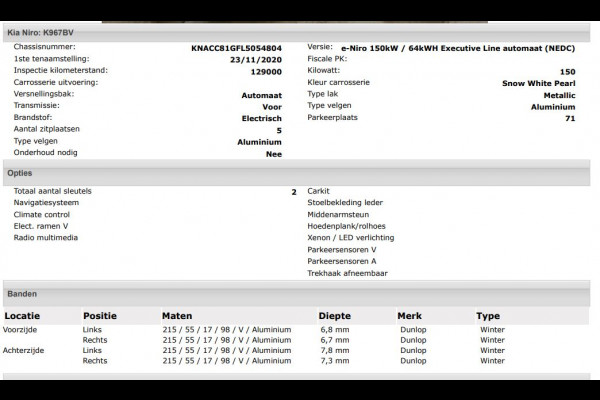 Kia e-Niro ExecutiveLine 64 kWh / Trekhaak / Leder / Xenon / Navigatie / Pdc+Camera / Apk 11-2026