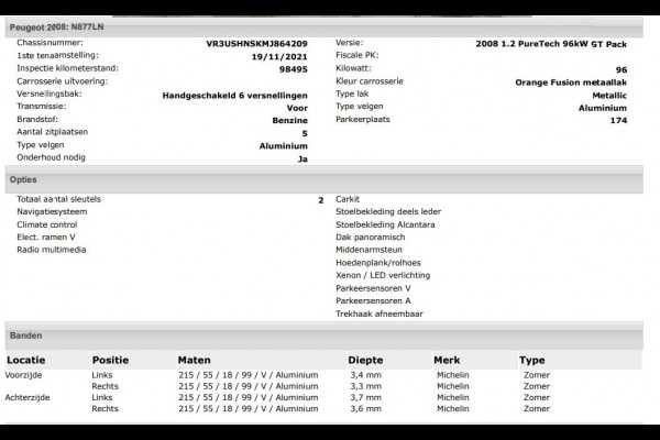 Peugeot 2008 1.2 131PK Automaat / GT Pack / Panoramadak / Trekhaak /  HiFi-systeem FOCAL /1/2 Leder / Naviagatie  /  Pdc+Camera / / Apk nieuw