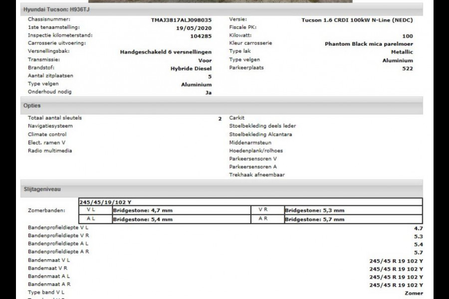 Hyundai Tucson 1.6 CRDi 136PK mild-hybride N-Line / Trekhaak / Navigatie / Camera / 1/2Leder / Airco-ecc./ Stoelverwarming / Apk - nieuw