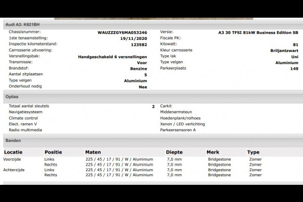 Audi A3 Sportback 30 TFSI Business edition 5Drs. / Virtual cockpit / Airco-ecc./ Navigatie / Pdc / Xenon / Radio multimedia / Apk 11-2026