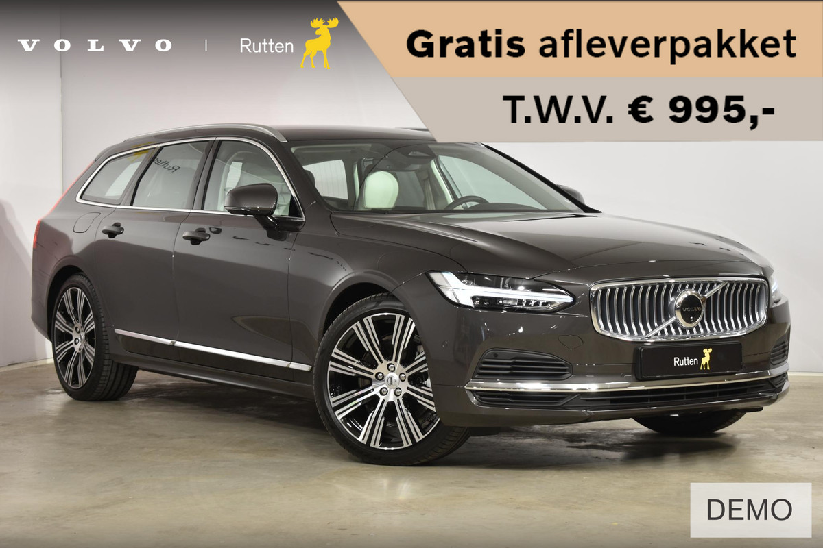Volvo V90 T6 350PK Automaat Plug-in Hybrid AWD Plus Bright / Adaptieve cruise control/ BLIS / Elektrische stoelen/ Luchtvering/ Stoel en stuurwielverwarming/ Parkeersensoren met camera