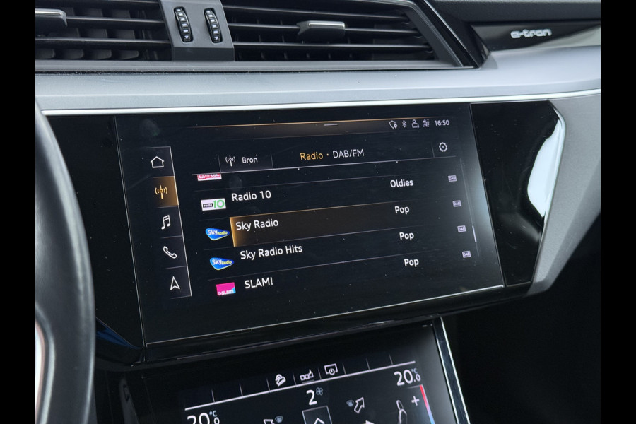 Audi e-tron 50 Quattro Business Edition 71kWh SOH 91% Navi Ecc Memory Camera DAB Pdc Stoelverwarming Elek.Stoelen Led Elek. Achterklep Lmv Privacy Glas Keyless Origineel Nederlandse Auto