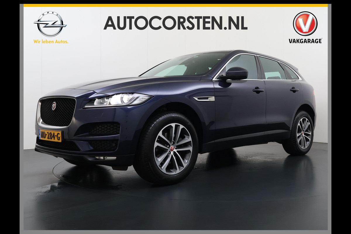 Jaguar F-Pace 2.0D AWD AUT-8 Portfolio Leer Pano-Dak Digitaal Dashboard Camera Meridian®-Audio Navi 4-Zone Ecc Android Auto Apple Carplay Pdc Stoel+Achterbankverwarming Elek.Stoelen+Memory Lmv 19" Bi-xenon Blind Spot Keyless Elek.Achterklep Origineel Nederlandse Auto Nieuwprijs  €87.786,- Zeer compleet!