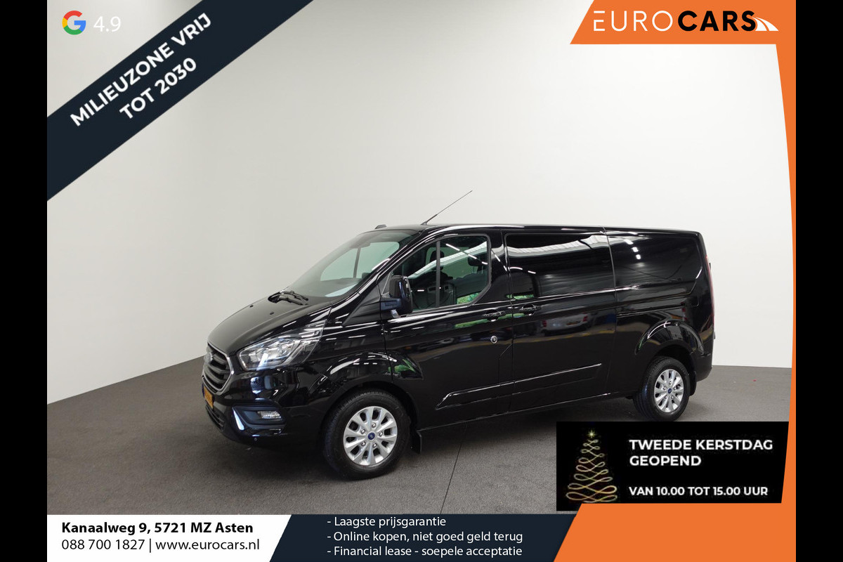 Ford Transit Custom 300 2.0 TDCI L2H1 Limited Dubbele cabine Automaat Navi| Airco 2 Schuifdeuren Trekhaak PDC V& A Carplay DAB