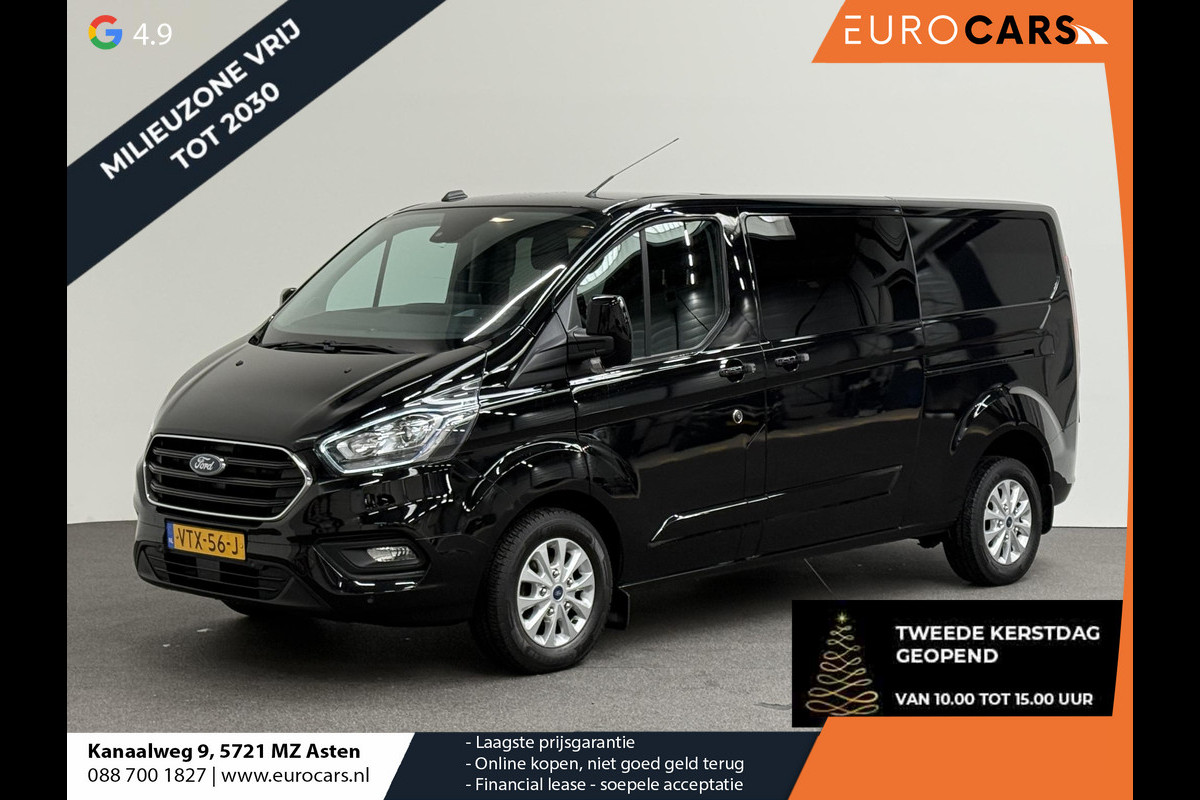 Ford Transit Custom 300 2.0 TDCI L2H1 Limited Dubbele cabine Navi Airco 2 Schuifdeuren Trekhaak PDC Camera Carplay DAB