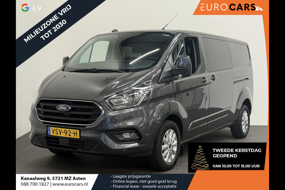 Ford Transit Custom 300 2.0 TDCI L2H1 Limited Dubbele Cabine Automaat Navi Airco 2 Schuifdeuren Trekhaak PDC Carplay DAB