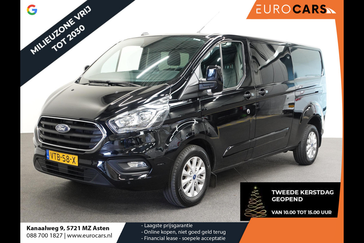 Ford Transit Custom 300 2.0 TDCI L2H1 Limited Dubbele cabine Navigatie Airco 2x Schuifdeuren Trekhaak Parkeersenoren Carplay Trekhaak