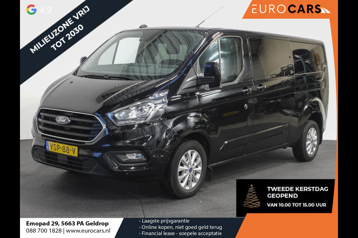 Ford Transit Custom 300 2.0 TDCI L2H1 Limited Dubbele cabine Automaat Navigatie Airco 2 Schuifdeuren Trekhaak Carplay