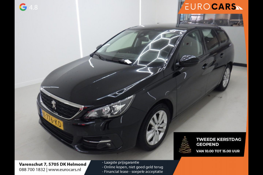 Peugeot 308 SW 1.2 PureTech Blue Lease Active Airco Navi Carplay PDC Achter Trekhaak Lichtmetalen velgen Cruise Control Distr. riem reeds vervangen! APK 01-2027