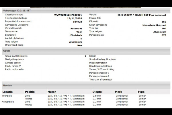Volkswagen ID.3 First Plus 58 kWh / Trekhaak / Pdc.+Camera / Airco-ecc./ Navigatie / Xenon / Stoelverwarming / Apk 11-2026