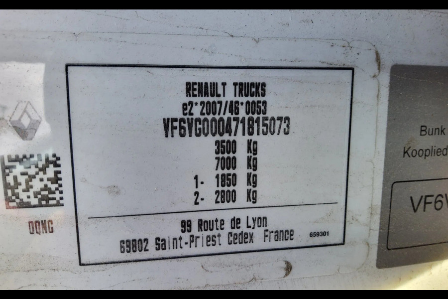 Renault Master 165.35 BAK-KLEP DUBBELLUCHT - EURO 6 - LAADBAK INW. 4.40 METER - TREKHAAK - VZR-15-H