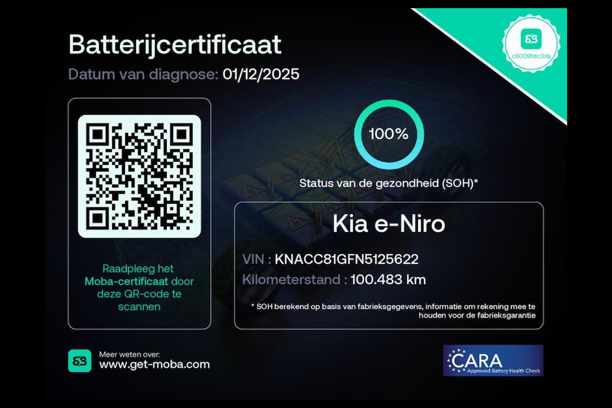 Kia e-Niro DynamicPlusLine 64 kWh|NW LOGO|FACELIFT|3-FASE|100%SOH|DAKJE|LEDER|ACC|CARPLAY|CAMERA|STOEL+STUURVERW|1e EIG|NL|NAP