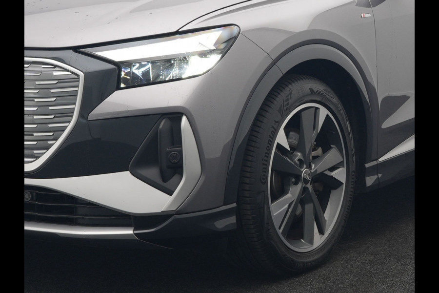 Audi Q4 e-tron 50 quattro S-Line 77 kWh 299pk Dealer O.H. Incl. BTW | Panodak | SOH 93,2% | Lederen Sportstoelen Verwarmd | 20"L.M  | Navigatie | Cruise Control | Virtual | DAB | Taifungrau Metallic |