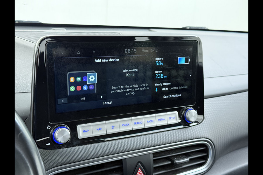 Hyundai Kona EV 64kWh Warmtepomp Adap.Cruise Navi Ecc Camera Pdc Trekhaak Krell®-Audio Apple Carplay Android Auto Comfort SOH 100% Lane Assist DAB Led Lmv 17" Regen-Lichtsensor Keyless 1e Eigenaar Origineel Nederlandse Auto