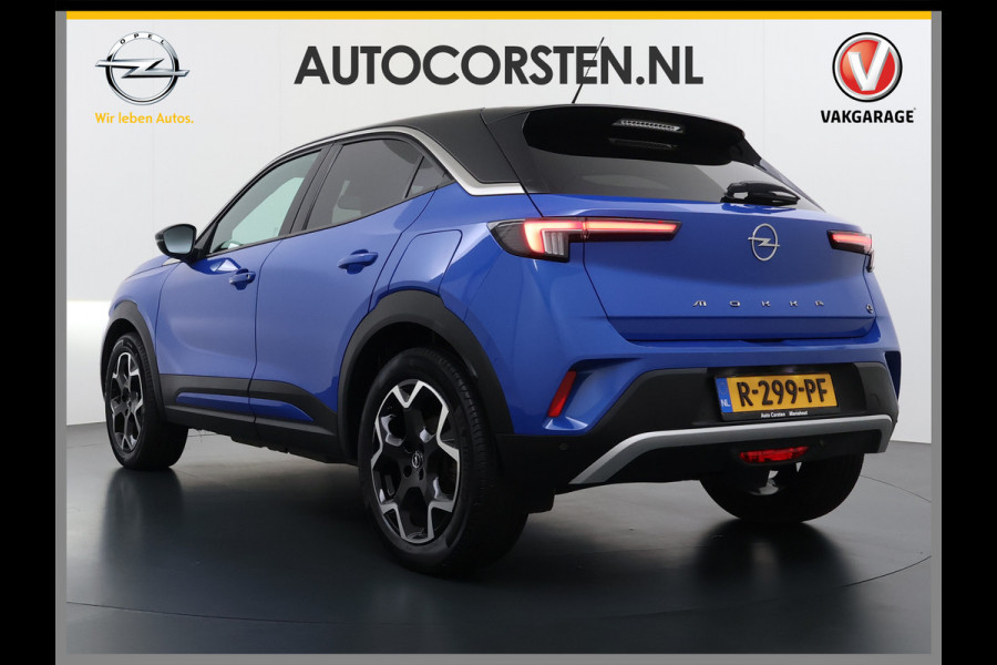 Opel Mokka-e Ultimate 50kWh Leer-Stoel+Massage Adap.Cruise Warmtepomp LED-Matrix Navi Ecc 360°CameraTwo-Tone Lak Apple Carplay Android Auto SOH 91% Keyless Stuur-Stoelverwarming Lmv 18" Lane Assist DAB+ Regen-Lichtsensor Zeer compleet! € 42.000 nieuw! Slechts 1498kg licht!!!
