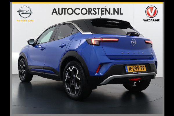 Opel Mokka-e Ultimate 50kWh Leer-Stoel+Massage Adap.Cruise Warmtepomp LED-Matrix Navi Ecc 360°CameraTwo-Tone Lak Apple Carplay Android Auto SOH 91% Keyless Stuur-Stoelverwarming Lmv 18" Lane Assist DAB+ Regen-Lichtsensor Zeer compleet! € 42.000 nieuw! Slechts 1498kg licht!!!