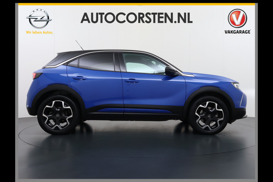 Opel Mokka-e Ultimate 50kWh Leer-Stoel+Massage Adap.Cruise Warmtepomp LED-Matrix Navi Ecc 360°CameraTwo-Tone Lak Apple Carplay Android Auto SOH 91% Keyless Stuur-Stoelverwarming Lmv 18" Lane Assist DAB+ Regen-Lichtsensor Zeer compleet! € 42.000 nieuw! Slechts 1498kg licht!!!