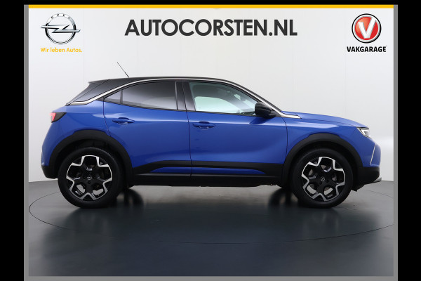 Opel Mokka-e Ultimate 50kWh Leer-Stoel+Massage Adap.Cruise Warmtepomp LED-Matrix Navi Ecc 360°CameraTwo-Tone Lak Apple Carplay Android Auto SOH 91% Keyless Stuur-Stoelverwarming Lmv 18" Lane Assist DAB+ Regen-Lichtsensor Zeer compleet! € 42.000 nieuw! Slechts 1498kg licht!!!