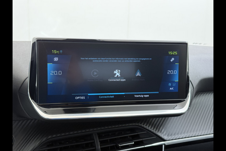 Peugeot e-208 EV 50kWh Navi 360°Camera Apple Carplay Android 1/2 Leer Ecc Cruise Control Allure SOH 90% Lmv 16" Led lane Assist DAB Bluetooth Regen-Lichtsensor Isofix Keyless 1e Eigenaar Origineel Nederlandse Auto