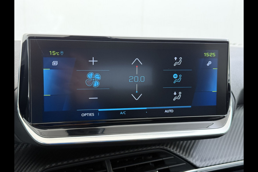 Peugeot e-208 EV 50kWh Navi 360°Camera Apple Carplay Android 1/2 Leer Ecc Cruise Control Allure SOH 90% Lmv 16" Led lane Assist DAB Bluetooth Regen-Lichtsensor Isofix Keyless 1e Eigenaar Origineel Nederlandse Auto