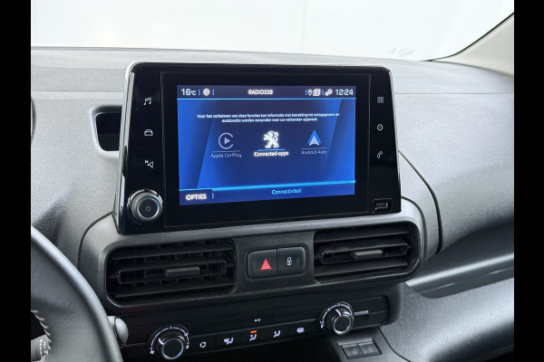 Peugeot Partner T 111PK BENZINE 3-Peroons Apple Carplay Android Auto Navi Airco Cruise Control Pdc DAB Regen-Lichtsensor Premium Euro 6 Betonplex Vloer Schuifdeur Achterdeuren Geen Gezeur met Millieuzones! Zeer compleet! Marge auto, dus er komt GEEN BTW bij !