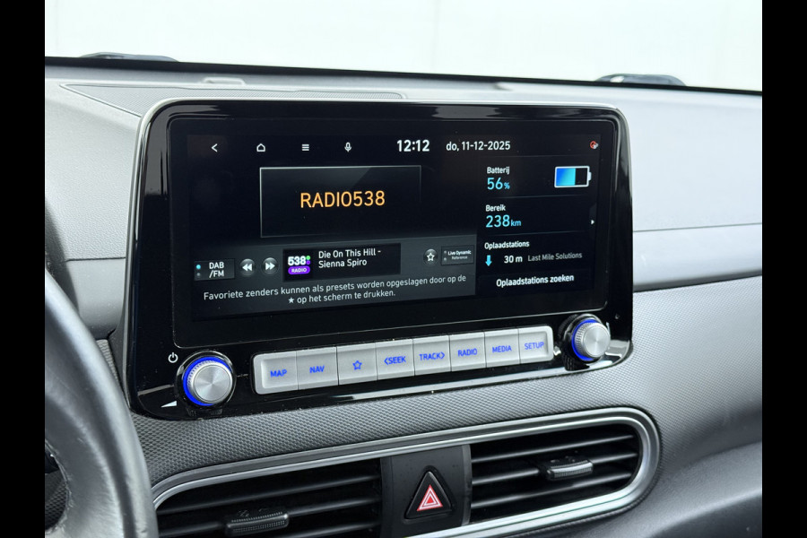 Hyundai Kona EV 64kWh SOH-100% Warmtepomp Adaptive-Cruise Head-Up Display 1/2 Leer Krell®-Hifi Apple Carplay Android Adap.Cruise Camera Navi  Keyless Privacy Glas DAB Led Blind Spot Lane Assist Origineel Nederlandse Auto