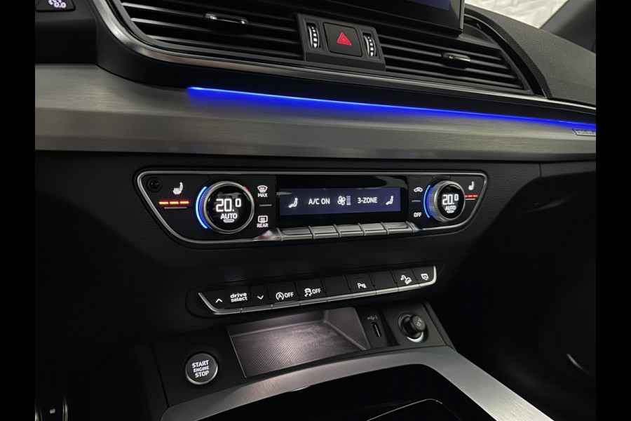 Audi Q5 Sportback 40 TFSI Benzine S-Line | ACC | Sfeerverlichting | Keyless-Entry | Matrix-LED | Virtual-Cockpit | Tour-Pakket | Black-Optic | Camera | Beker-Clima | 3-Zone Clima | Draadloos Laden | Zonwering | 6 mnd. BOVAG Garantie |