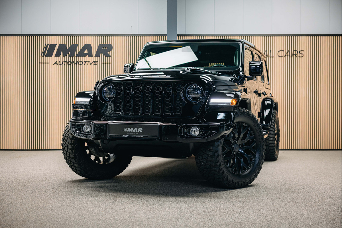 Jeep Wrangler Unlimited 4xe 380 Rubicon Dikke Custom Made Jeep Wrangler, Cabrio top elektrische bedienbaar.