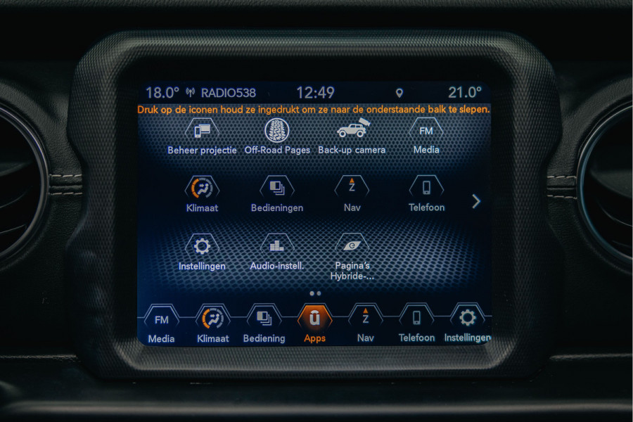 Jeep Wrangler Unlimited 4xe 380 Rubicon Dikke Custom Made Jeep Wrangler, Cabrio top elektrische bedienbaar.