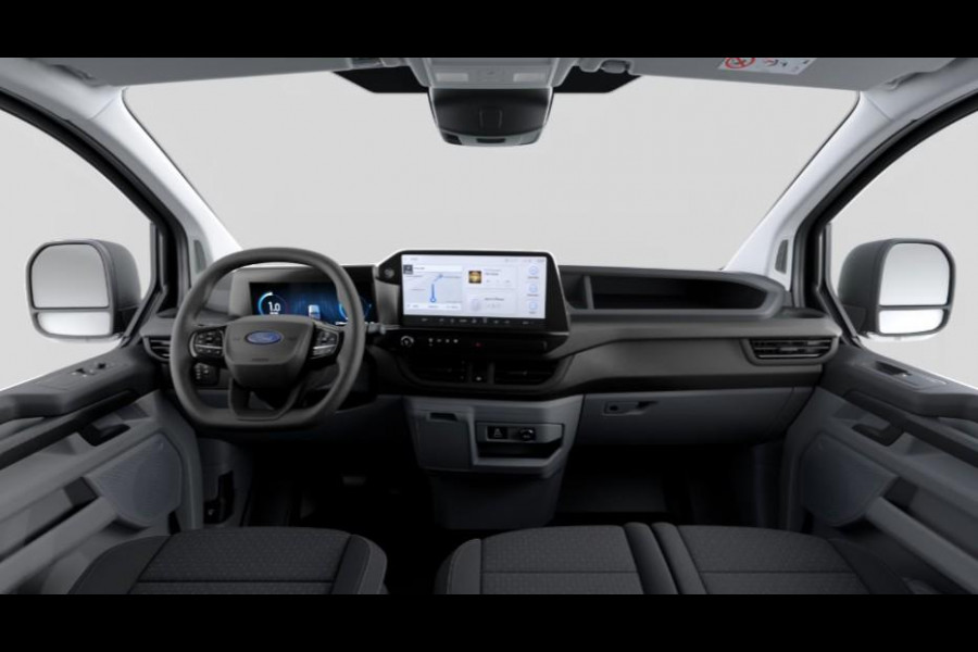 Ford E-Transit Custom 340 L2H1 Trend 65 kWh 218pk | Ford 8-weg verstelbare en verwarmbare bestuurdersstoel met armsteun (i.c.m. bijrijdersbank) | 13 polige trekhaak met Trailer Sway Control | Centrale dubbele vergrendeling | Driver Assistance Pack Premium | 2 AGM accus| 3-fase oplaadkabel | Vehicle Integration System