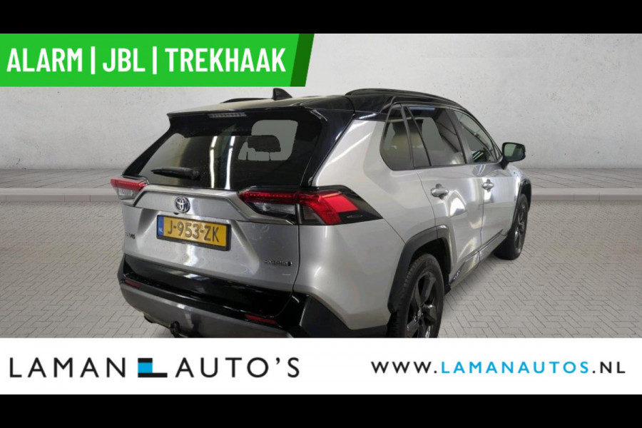 Toyota RAV4 2.5 Hybrid 218pk Bi-Tone | Alarm JBL CarPlay Halfleder Trekhaak ECC Nav 18" LMV ACC Camera Metallic | Hybrid Voorschoten