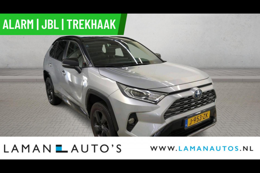 Toyota RAV4 2.5 Hybrid 218pk Bi-Tone | Alarm JBL CarPlay Halfleder Trekhaak ECC Nav 18" LMV ACC Camera Metallic | Hybrid Voorschoten