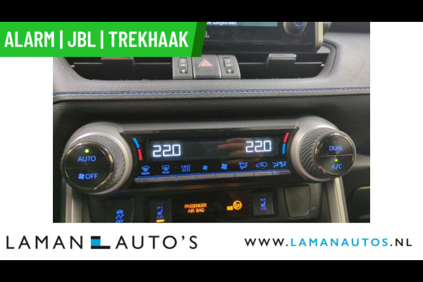 Toyota RAV4 2.5 Hybrid 218pk Bi-Tone | Alarm JBL CarPlay Halfleder Trekhaak ECC Nav 18" LMV ACC Camera Metallic | Hybrid Voorschoten