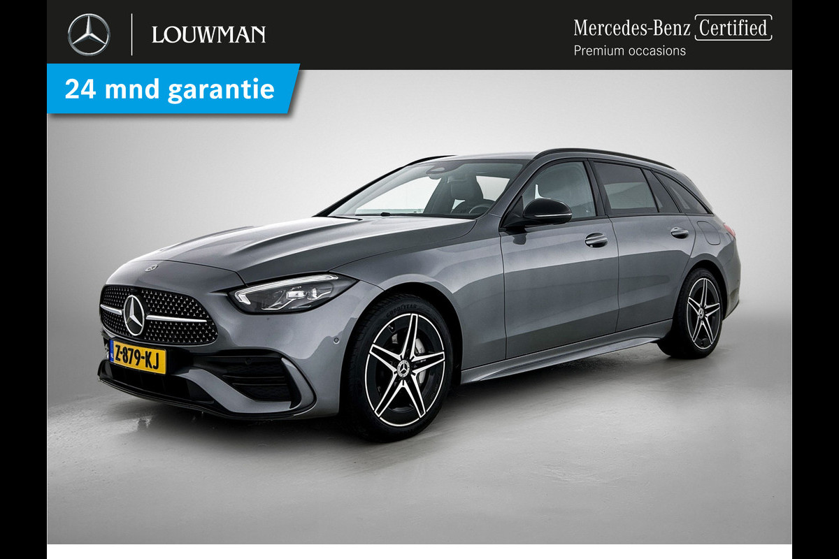 Mercedes-Benz C-Klasse Estate 300 e AMG Plug-In Hybride AMG Line | Night Pakket | Panorama Schuif-Kanteldak | Ledkoplampen | Alarm | Achteruitrijcamera | Keyless-Go | Memory Voorstoelen. Inclusief 24 maanden MB Certified garantie voor Europa.
