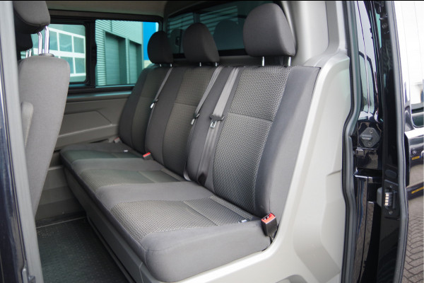 Volkswagen Transporter 2.0 TDI L2 150PK AUT. DC-5P, LED, 2X SCHUIFDEUR, TREKHAAK, NAVI, CRUISE, LEDER STUUR, PARKEERSENSOREN, MISTLAMPEN, DUBBELE CABIN
