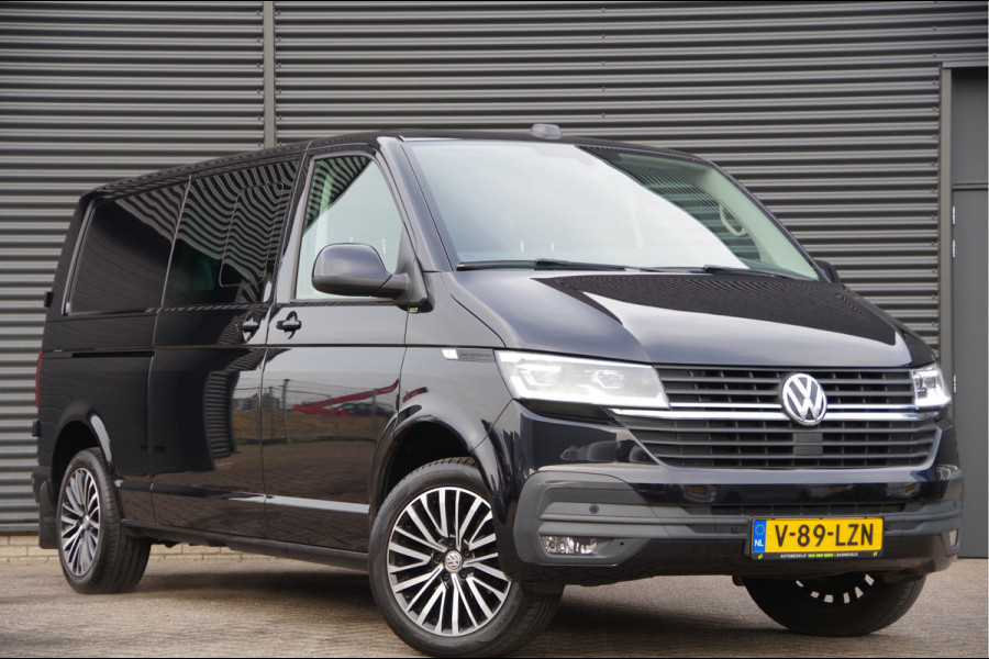 Volkswagen Transporter 2.0 TDI L2 150PK AUT. DC-5P, LED, 2X SCHUIFDEUR, TREKHAAK, NAVI, CRUISE, LEDER STUUR, PARKEERSENSOREN, MISTLAMPEN, DUBBELE CABIN