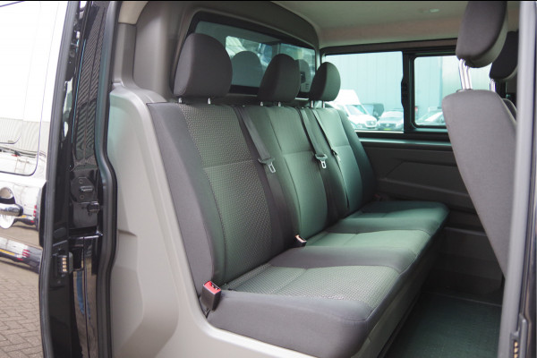 Volkswagen Transporter 2.0 TDI L2 150PK AUT. DC-5P, LED, 2X SCHUIFDEUR, TREKHAAK, NAVI, CRUISE, LEDER STUUR, PARKEERSENSOREN, MISTLAMPEN, DUBBELE CABIN