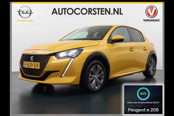 Peugeot e-208 EV 50kWh Navi 360°Camera Apple Carplay Android 1/2 Leer Ecc Cruise Control Allure SOH 90% Lmv 16" Led lane Assist DAB Bluetooth Regen-Lichtsensor Isofix Keyless 1e Eigenaar Origineel Nederlandse Auto